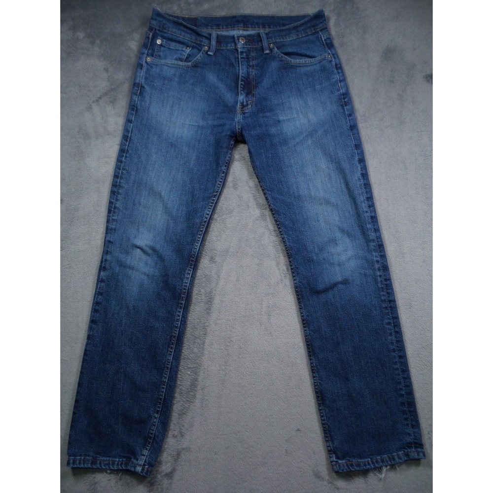 Levis 505 Mens Jeans 32‎ x 30 Blue Denim Straight Leg Regular Fit Stretch